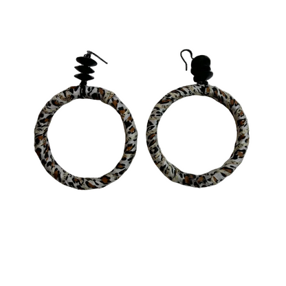 121 - Leopard Wrapped Hoop Earrings