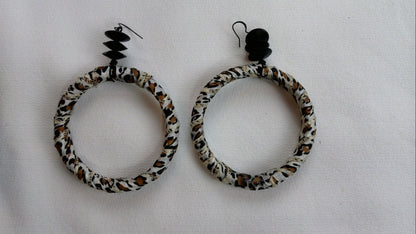 121 - Leopard Wrapped Hoop Earrings