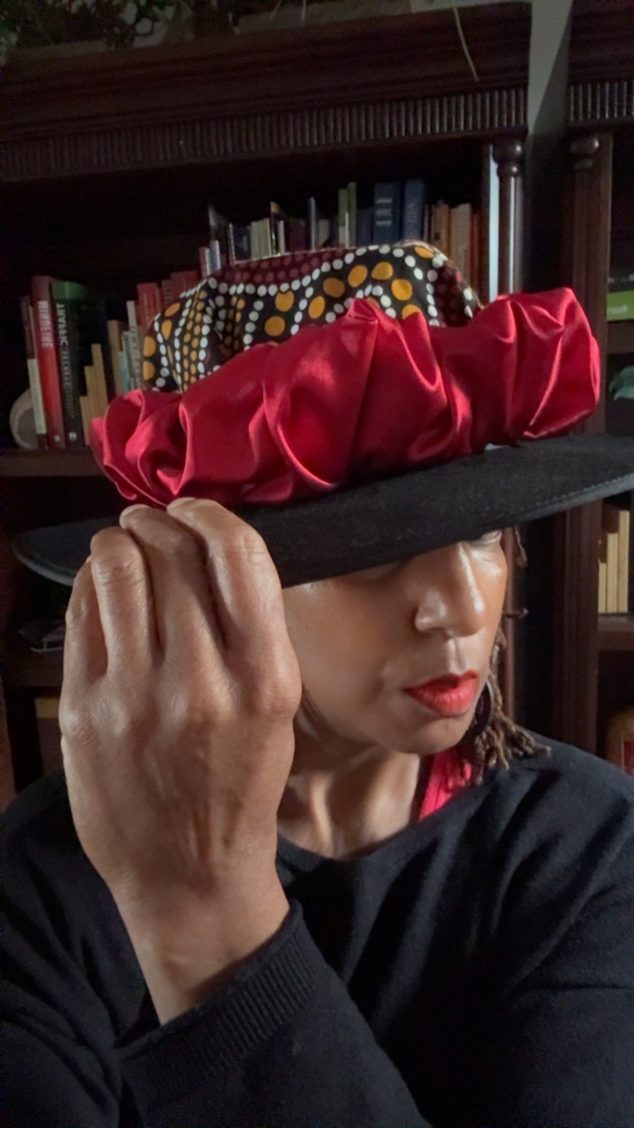 Reversible Ankara & Satin Bonnet
