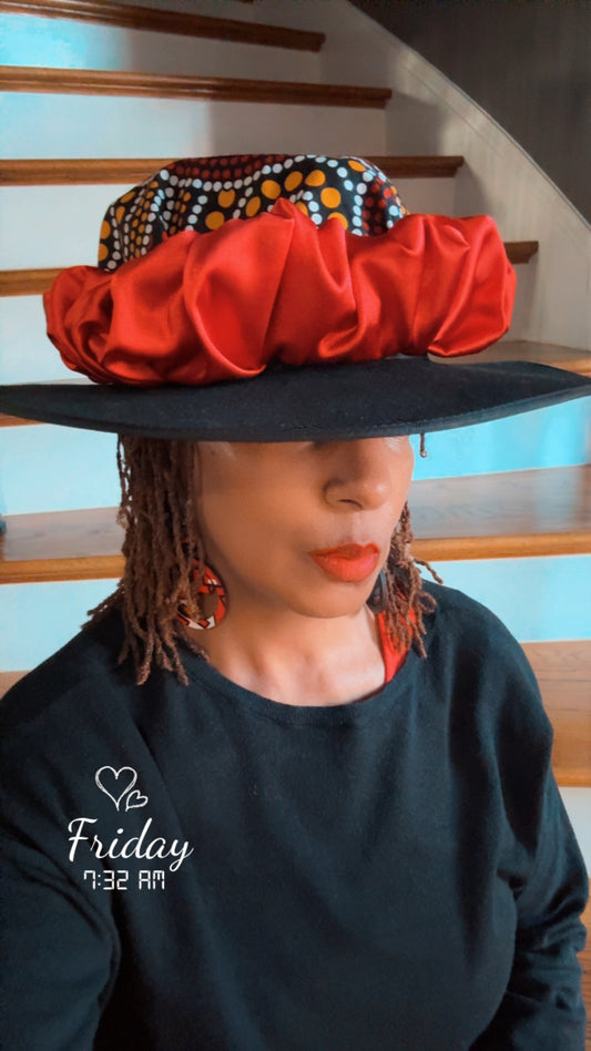 Reversible Ankara & Satin Bonnet