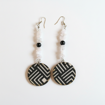 Black and White Wooden Dangle Earrings - Nordstrom Style