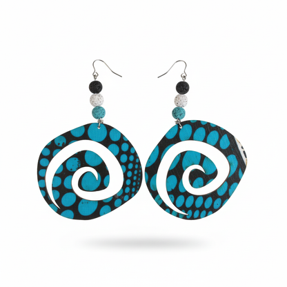 Blue and Black Wooden Dangle Earrings - Nordstrom Style