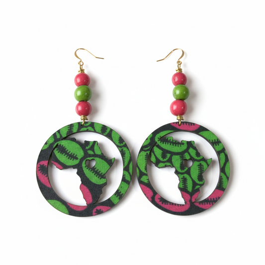 Pink and Green Wooden Dangle Earrings - Nordstrom Style