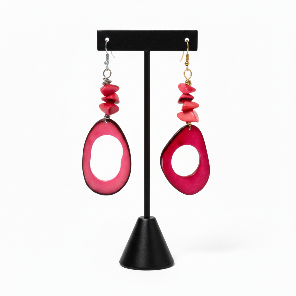 Pink Tagua Nut Earrings - Nordstrom Style with T-bar