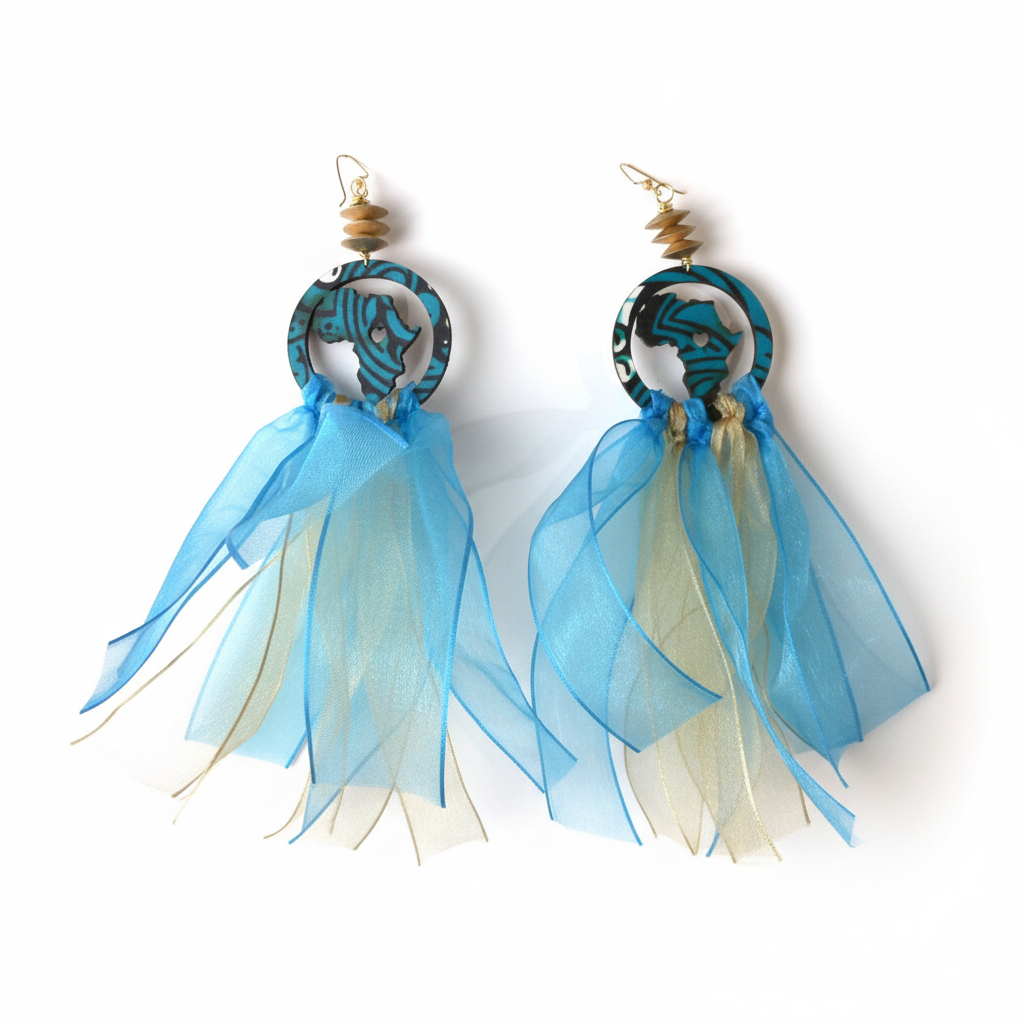 Turquoise Ribbon African Map Earrings - Nordstrom Style